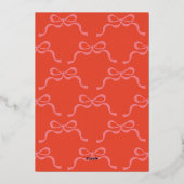 フェスティバル弓実在金ゴールド楕円形フォトホリデー 箔シーズンカード (裏面)