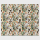 フェスティバル応援フランスのブルドッグ ラッピングペーパー (フラット)