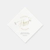 フェスティバル応援&ハッピーホリデーズ金ゴールドタイポグラフィ スタンダードカクテルナプキン (角)