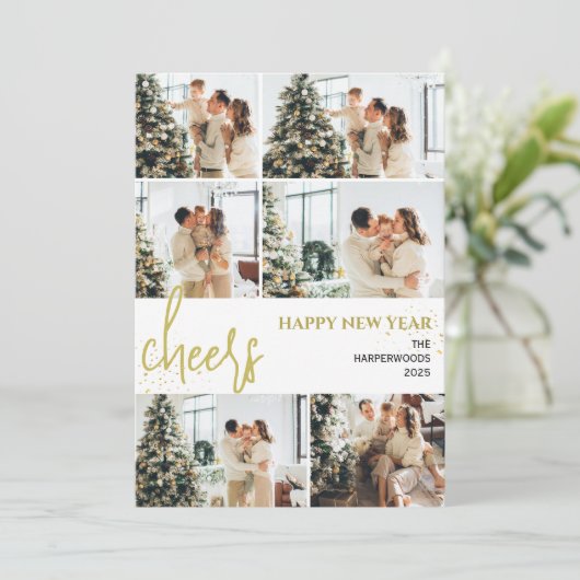 フェスティバル応援 | 新年エレガント写真コラージュ シーズンカード (スタンド正面)