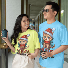 フェスティバル応援：緑の例示的なメリークリスマス Tシャツ