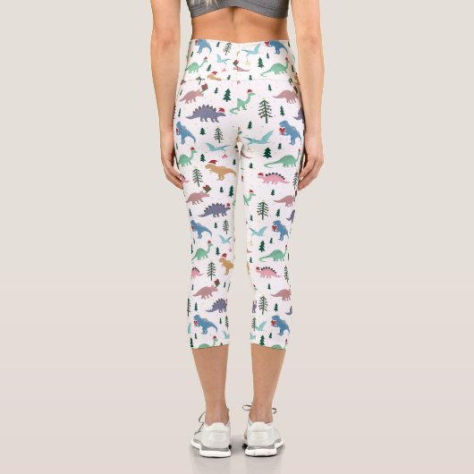 フェスティバル恐竜のクリスマスパターン カプリレギンス (裏面)