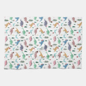 フェスティバル恐竜のクリスマスパターン キッチンタオル (横)