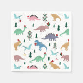 フェスティバル恐竜のクリスマスパターン スタンダードカクテルナプキン (正面)