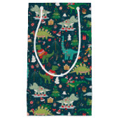 フェスティバル恐竜のクリスマスパターン スモールペーパーバッグ (正面)