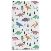 フェスティバル恐竜のクリスマスパターン スモールペーパーバッグ (裏面)