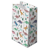 フェスティバル恐竜のクリスマスパターン スモールペーパーバッグ (裏面アングル)