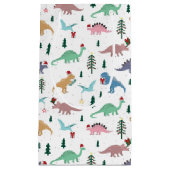 フェスティバル恐竜のクリスマスパターン スモールペーパーバッグ (正面)