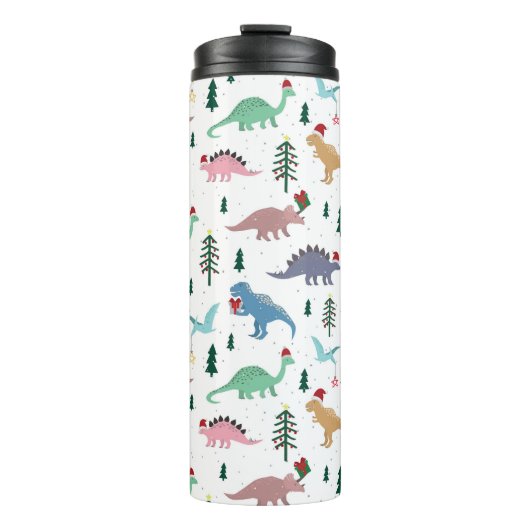 フェスティバル恐竜のクリスマスパターン タンブラー (正面)