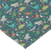 フェスティバル恐竜のクリスマスパターン テーブルクロス (アングル)