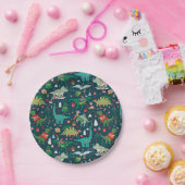 フェスティバル恐竜のクリスマスパターン ペーパープレート (パーティー)