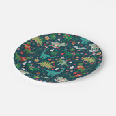 フェスティバル恐竜のクリスマスパターン ペーパープレート (アングル)