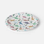 フェスティバル恐竜のクリスマスパターン ペーパープレート (アングル)