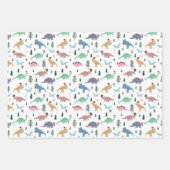 フェスティバル恐竜のクリスマスパターン ラッピングペーパーシート (正面2)