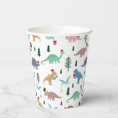 フェスティバル恐竜のクリスマスパターン 紙コップ (裏面)