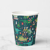 フェスティバル恐竜のクリスマスパターン 紙コップ (右)
