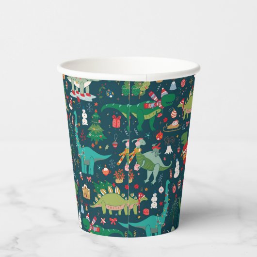 フェスティバル恐竜のクリスマスパターン 紙コップ (右)