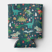 フェスティバル恐竜のクリスマスパターン 缶クーラー (正面)