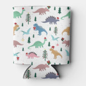 フェスティバル恐竜のクリスマスパターン 缶クーラー (正面)