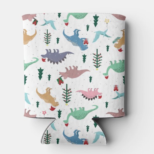 フェスティバル恐竜のクリスマスパターン 缶クーラー (裏面)