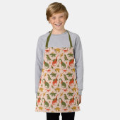 フェスティバル恐竜クリスマスツリーホリデーパターン エプロン (着用した状態)