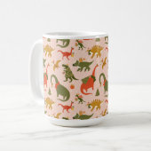 フェスティバル恐竜クリスマスツリーホリデーパターン コーヒーマグカップ (正面左)
