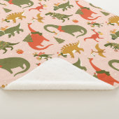 フェスティバル恐竜クリスマスツリーホリデーパターン シェルパブランケット (3/4)