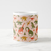 フェスティバル恐竜クリスマスツリーホリデーパターン ジャンボコーヒーマグカップ (正面)