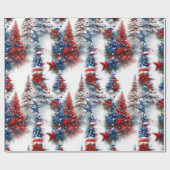 フェスティバル愛国的なクリスマスツリー ラッピングペーパー (フラット)