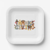 フェスティバル感謝祭の七面鳥のサッカー離れの ペーパープレート (正面)