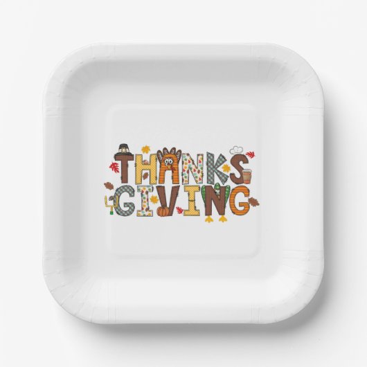 フェスティバル感謝祭の七面鳥のサッカー離れの ペーパープレート (正面)