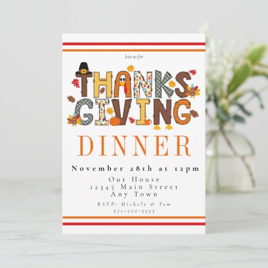 フェスティバル感謝祭ディナーターキーパンプキ離れン 招待状 (スタンド正面)