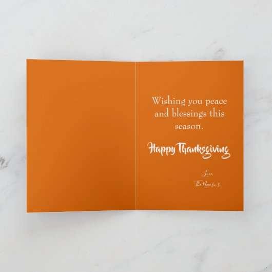 フェスティバル感謝祭ファミリーフォトカード カード (内部)