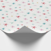 フェスティバル手描き星輝きモダンカラフル ラッピングペーパー (角)