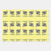 フェスティバル手絵を描絶滅危険な灰色の冠クレーン ラッピングペーパーシート (正面3)