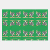 フェスティバル手絵を描絶滅危険な灰色の冠クレーン ラッピングペーパーシート (正面2)