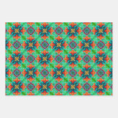 フェスティバル抽象芸術アートパターンクリスマス ラッピングペーパーシート (正面3)