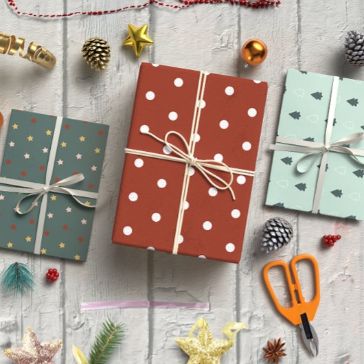 フェスティバル抽象芸術クリスマスセット3 ラッピングペーパーシート