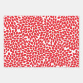 フェスティバル抽象芸術フローラルパターンレッドクリスマス ラッピングペーパーシート (正面3)