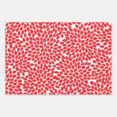 フェスティバル抽象芸術フローラルパターンレッドクリスマス ラッピングペーパーシート (正面)