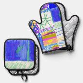 フェスティバル抽象芸術 鍋つかみ&鍋敷きセット (正面/裏面)