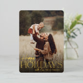 フェスティバル挨拶 |ハッピーホリデー垂直方向の写真 箔シーズンカード (立ち正面)