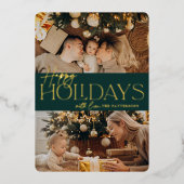 フェスティバル挨拶 |ハッピーホリデー2写真 箔シーズンカード (正面)