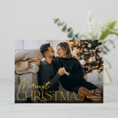 フェスティバル挨拶 |メリークリスマスフルフォト 箔シーズンカード (立ち正面)