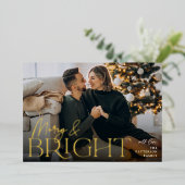 フェスティバル挨拶 |明るいメリー横向き写真 箔シーズンカード (立ち正面)