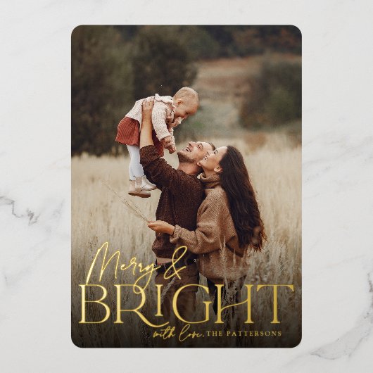 フェスティバル挨拶 |明メリーるい縦写真 箔シーズンカード (正面)