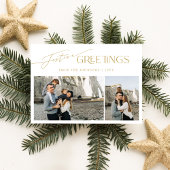 フェスティバル挨拶 | 金ゴールドホワイト3フォトクリスマス シーズンカード