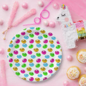 フェスティバル数々の色のイースターの卵を白に ペーパープレート (パーティー)