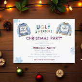 フェスティバル数々の色のクリスマス醜いセーターパーティー 招待状