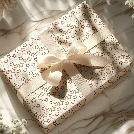 フェスティバル数々の色のスタークリスマス ラッピングペーパー